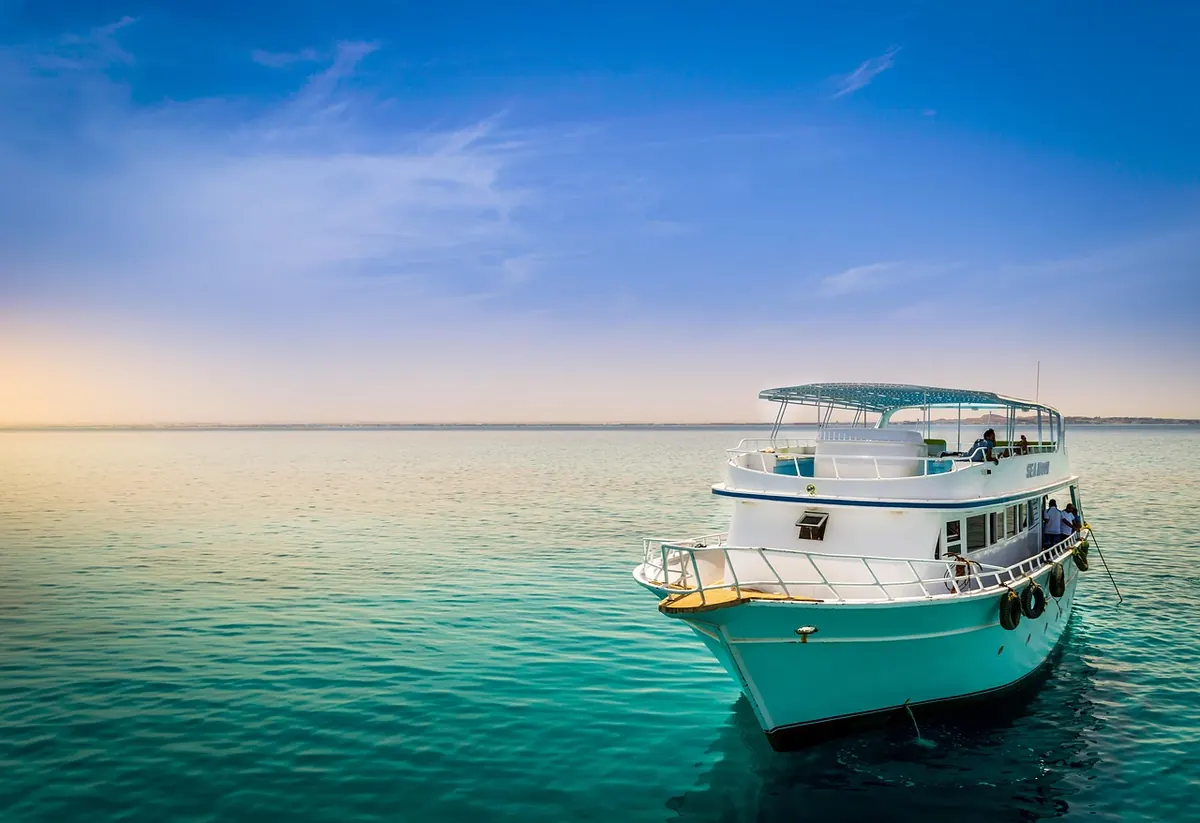 A dive boat on the Red Sea