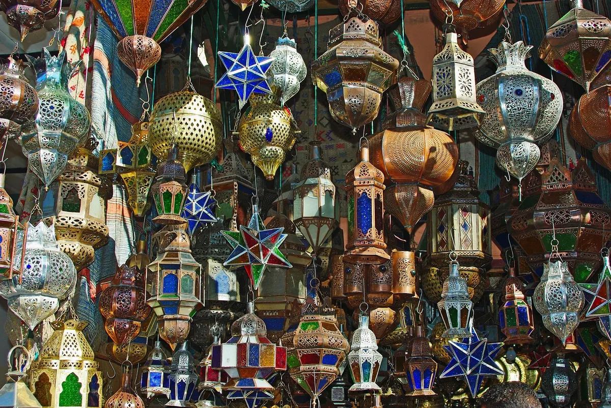 Lanterns in a Marrakech souk
