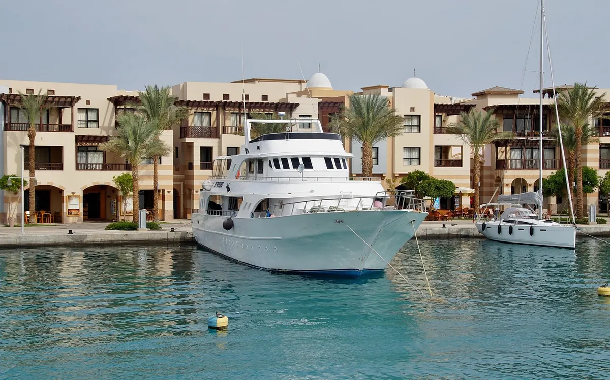 Yachts in a Red Sea marina