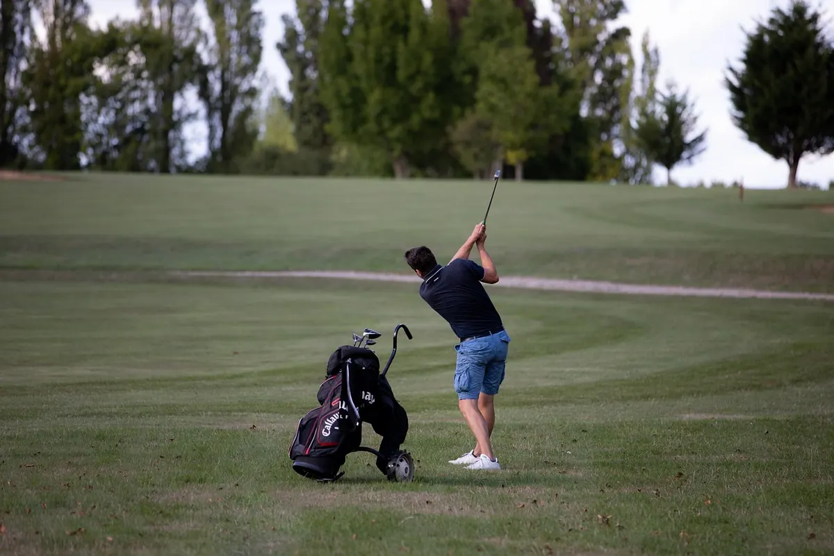A golfer on the course