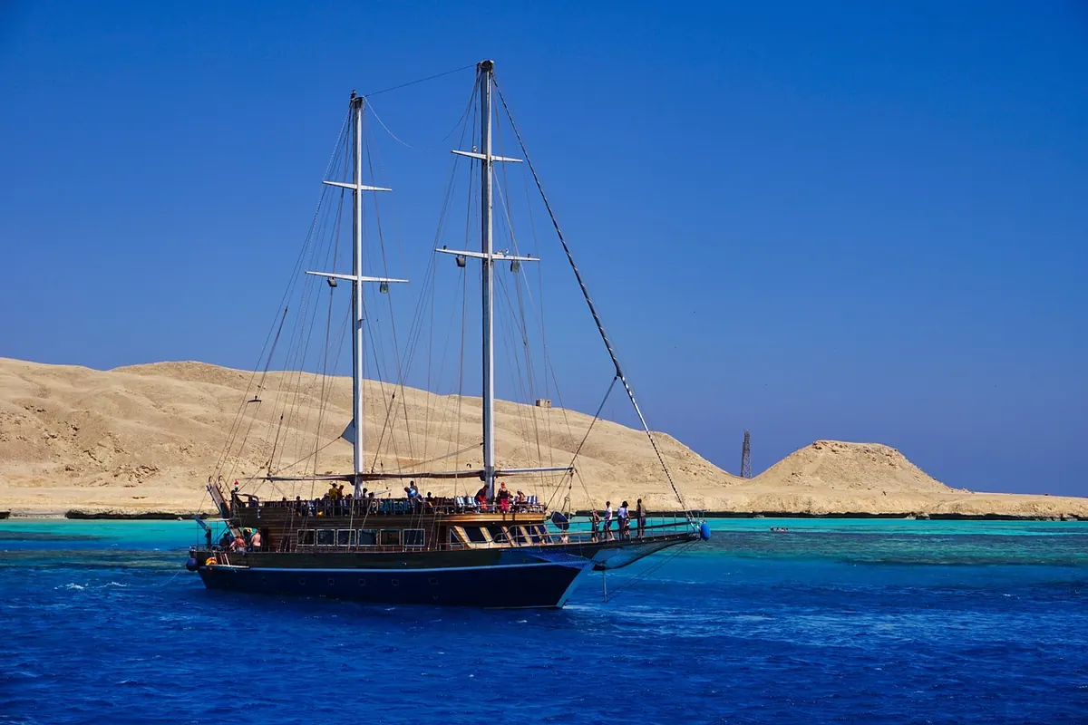 A sailing boat on the Red Sea
