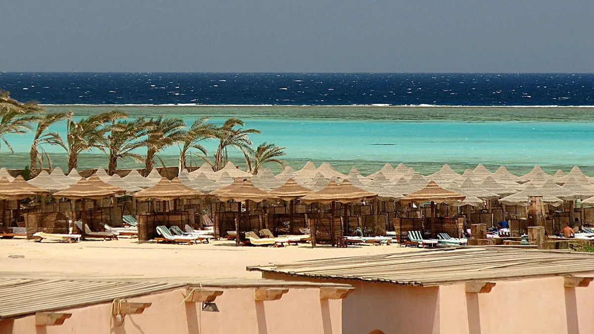 A beach and reef near Marsa Alam