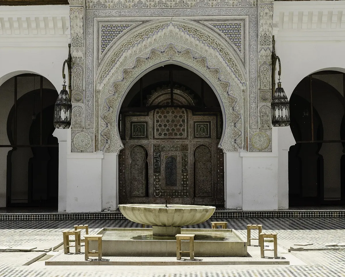 A courtyard in the medina of Fez