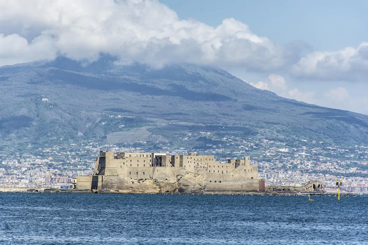 Castel dell'Ovo with Vesuvius behind