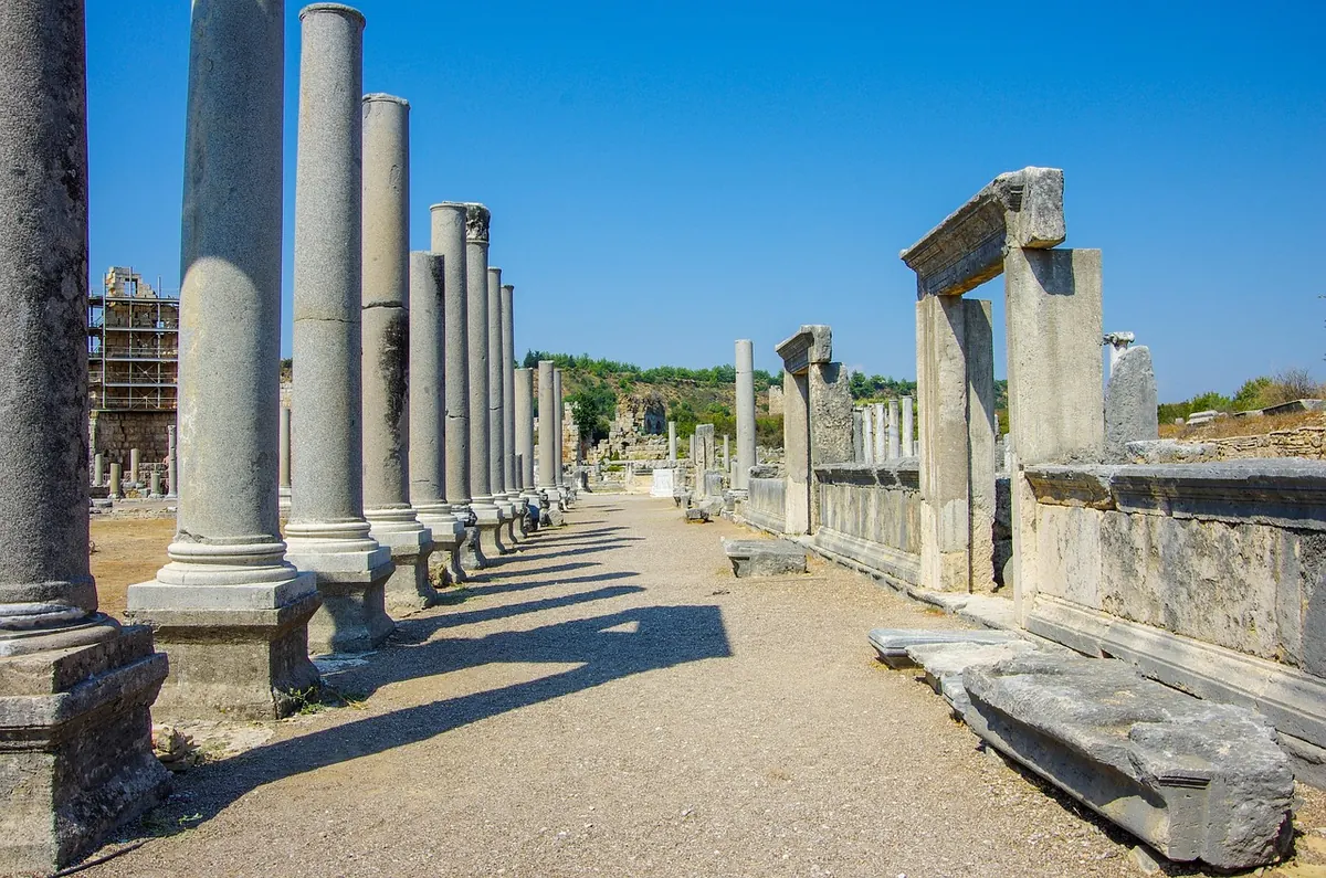 The colonnaded street of ancient Perge