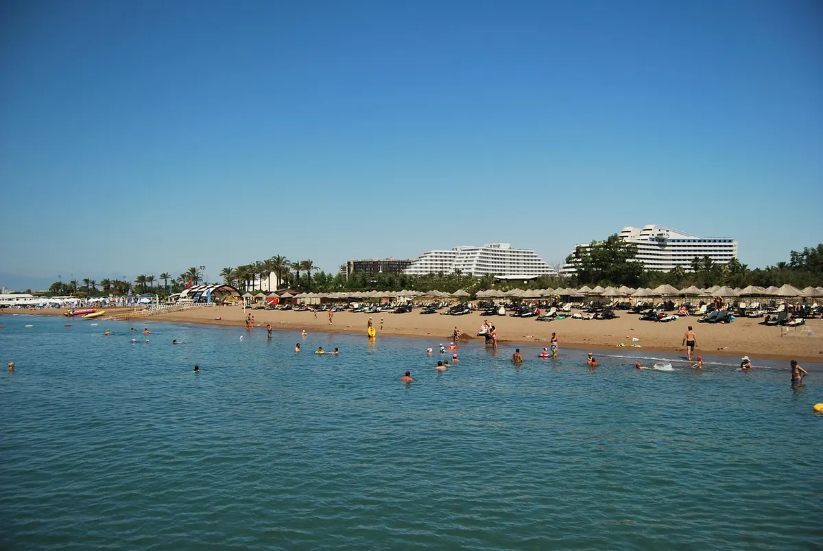 Hotels along the beach at Belek