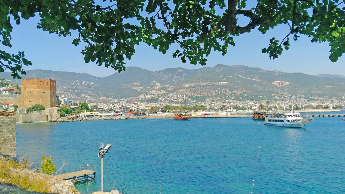 The Red Tower and harbour at Alanya