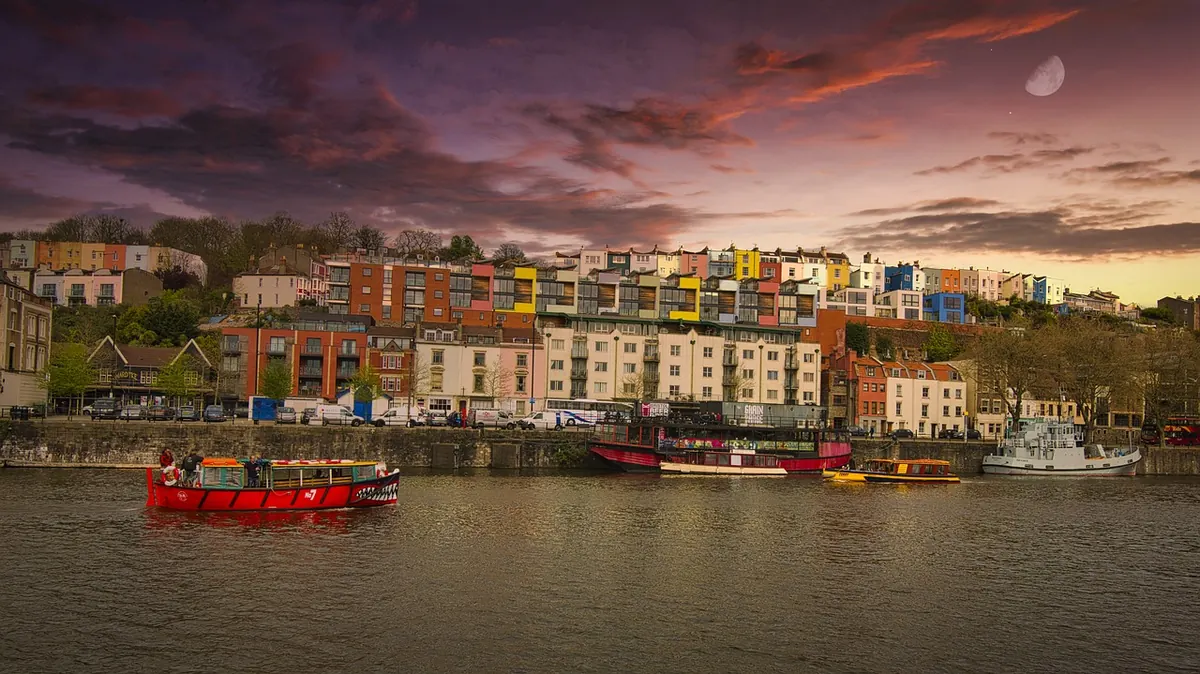 Colourful houses above Bristol's harbour