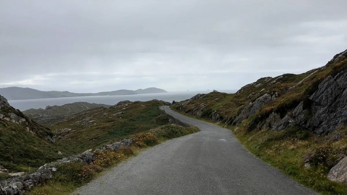 A quiet country road in Ireland