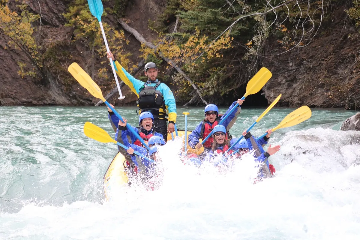 Rafting through white water