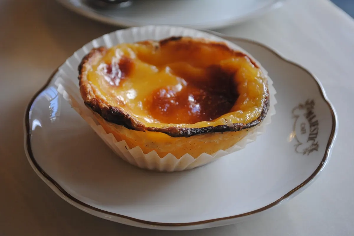 A Portuguese custard tart, pastel de nata