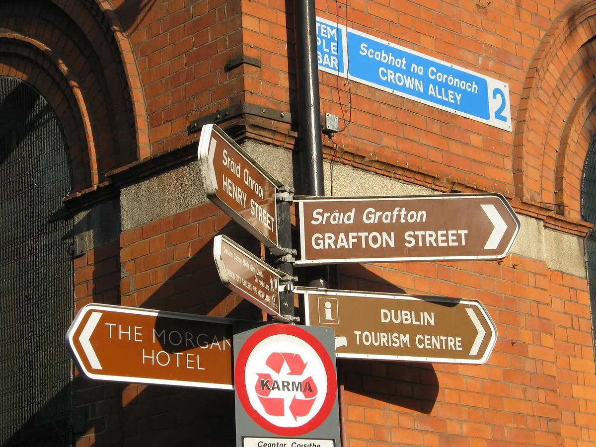 Street signs for Grafton Street in Dublin