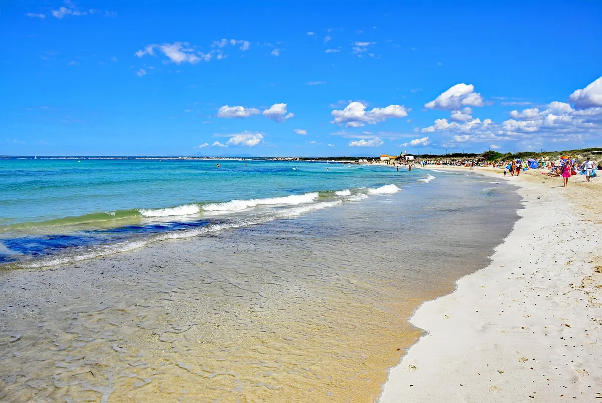 The long white sands of Es Trenc, Majorca