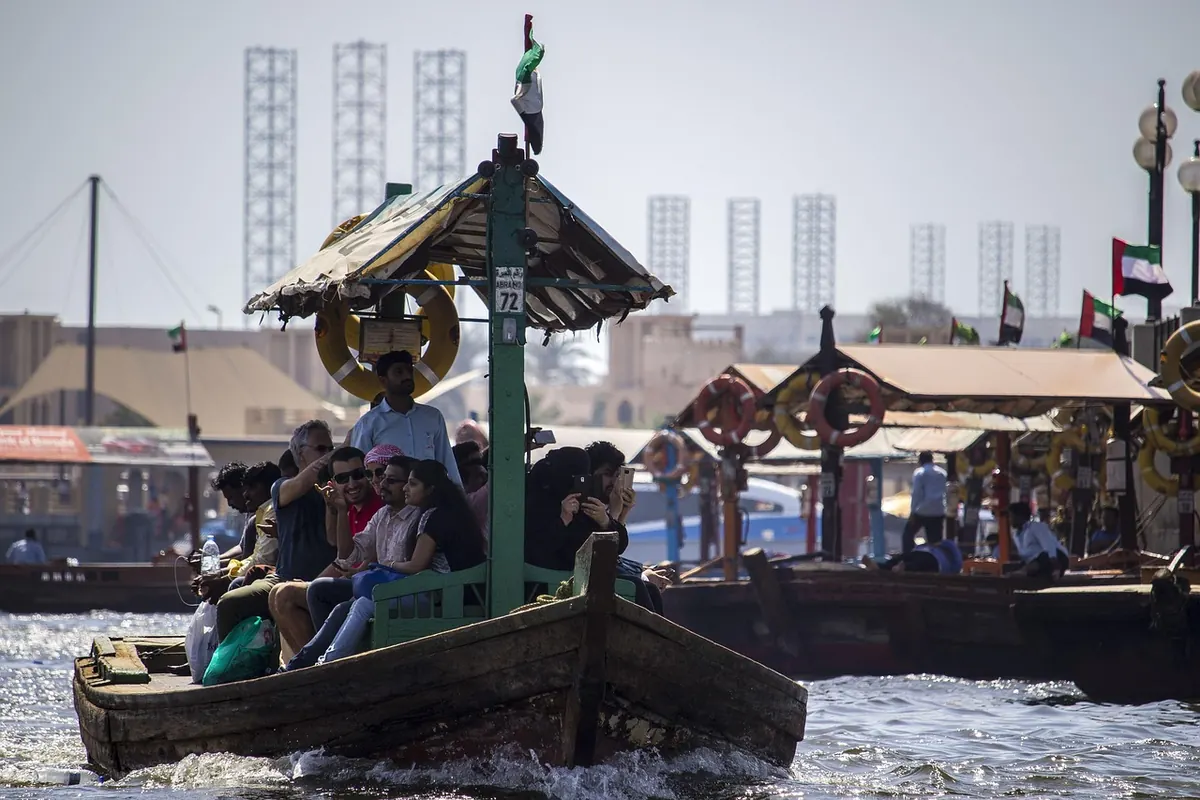 An abra water taxi on Dubai Creek
