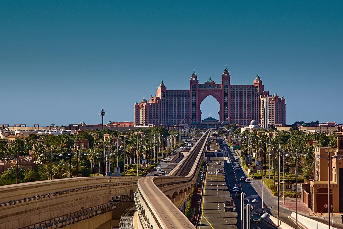 Atlantis and the monorail on Palm Jumeirah