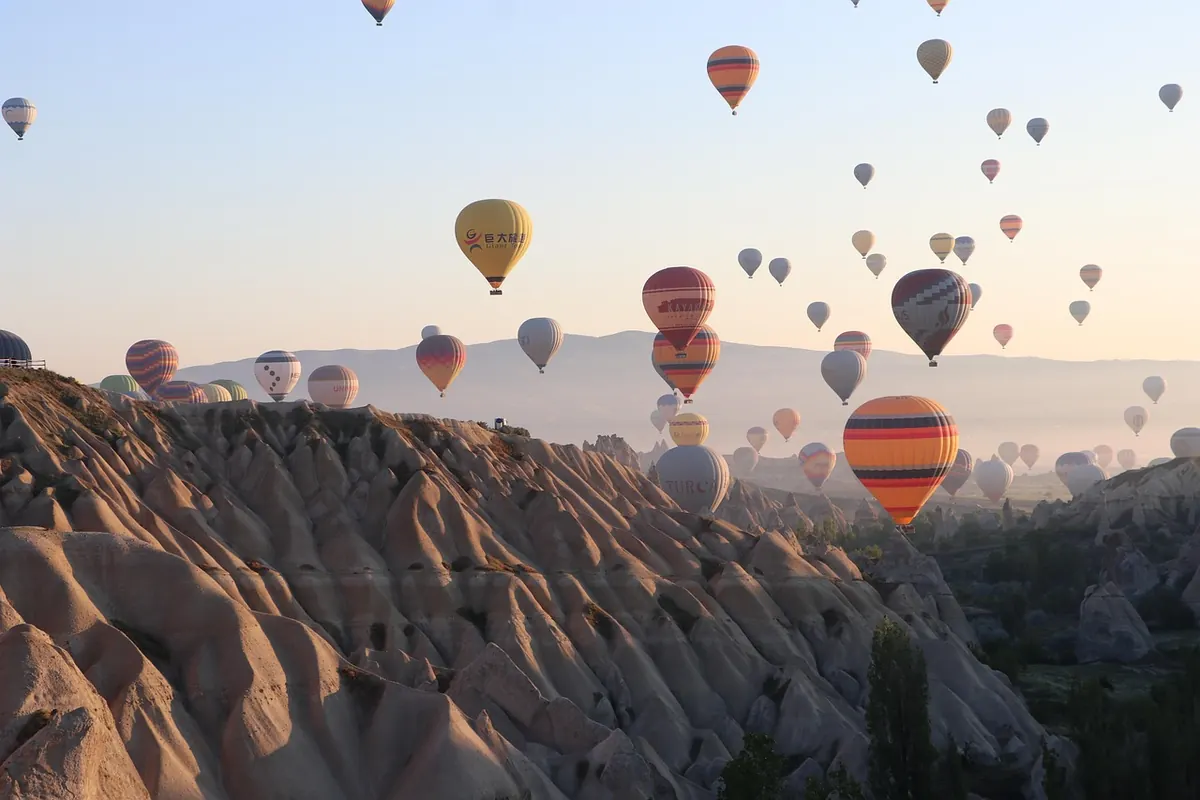 Hot-air balloons over Cappadocia