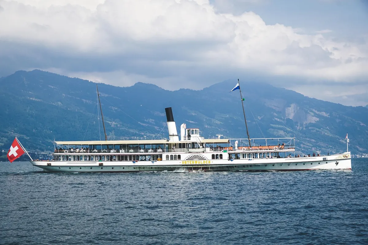 A paddle steamer on Lake Lucerne