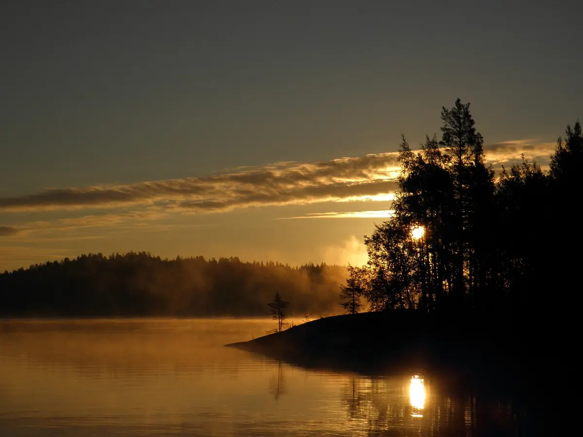 Sunset over Lake Saimaa at Savonlinna
