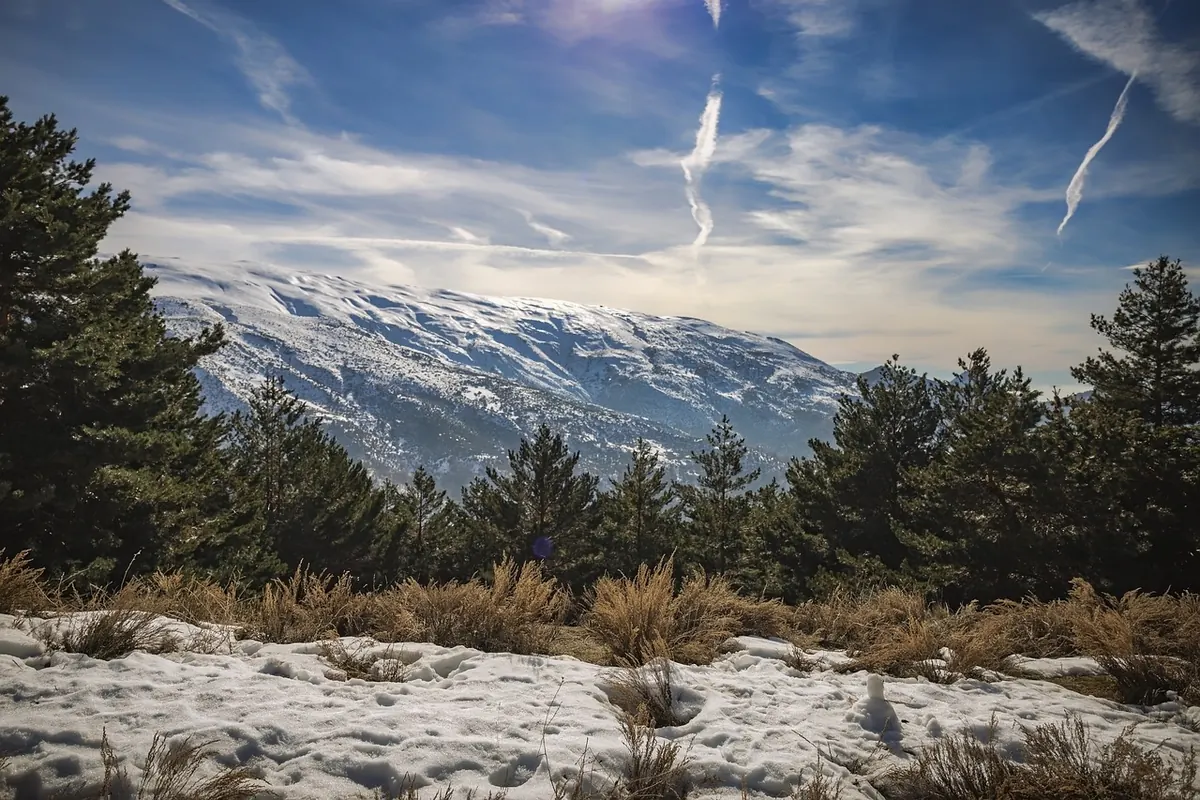 The snowy peaks of the Sierra Nevada