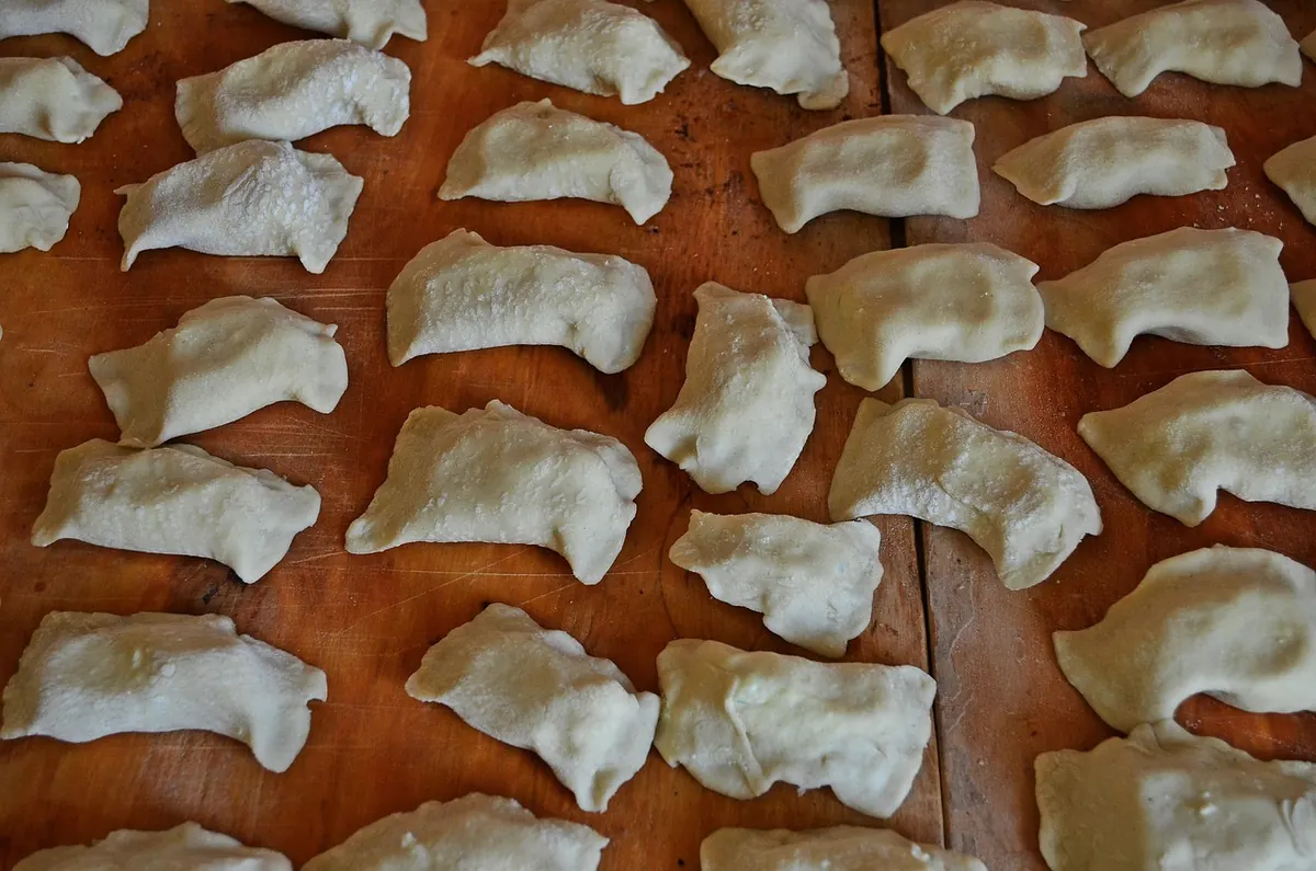 A plate of pierogi