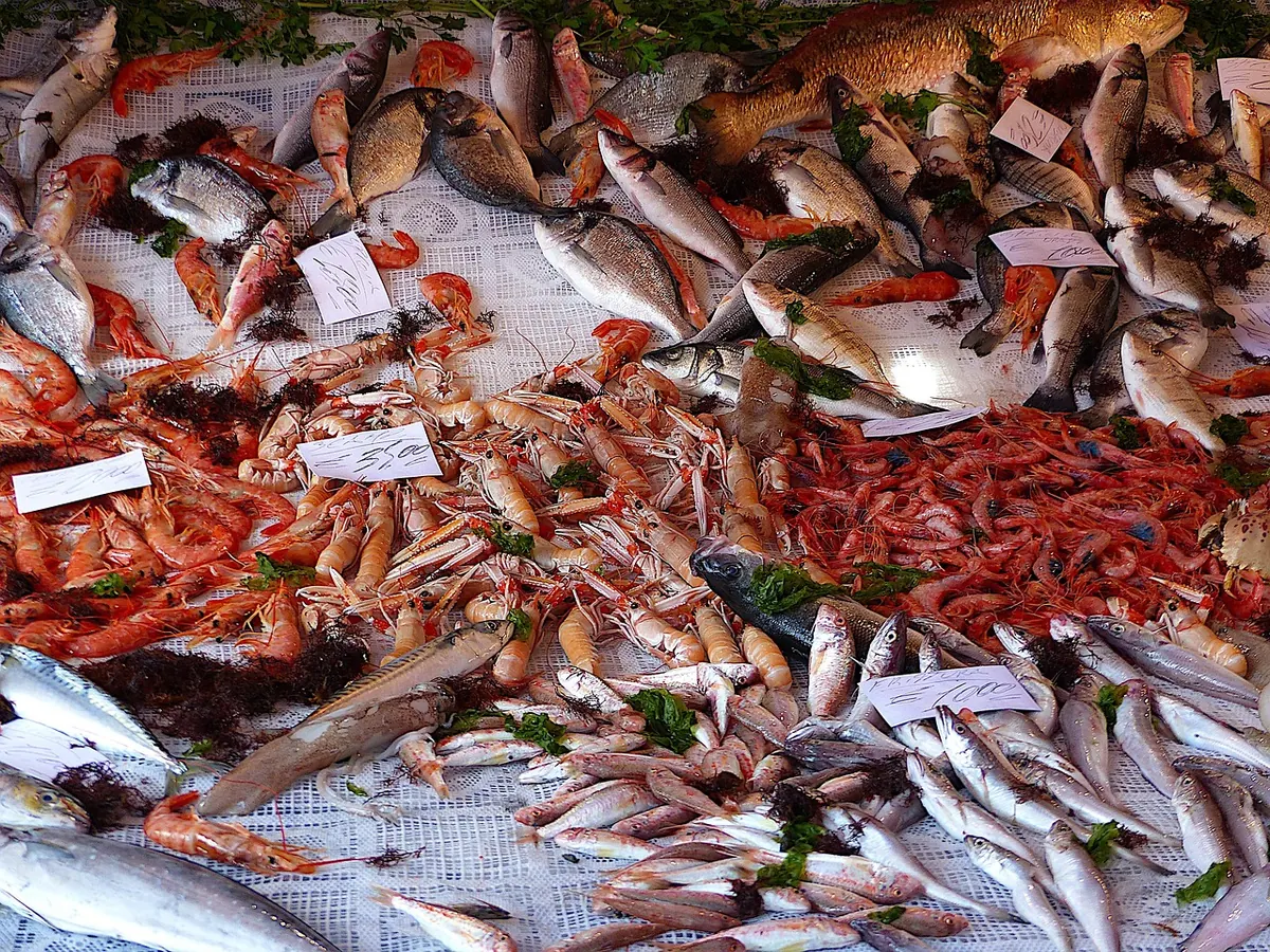 A fish stall at a Palermo market
