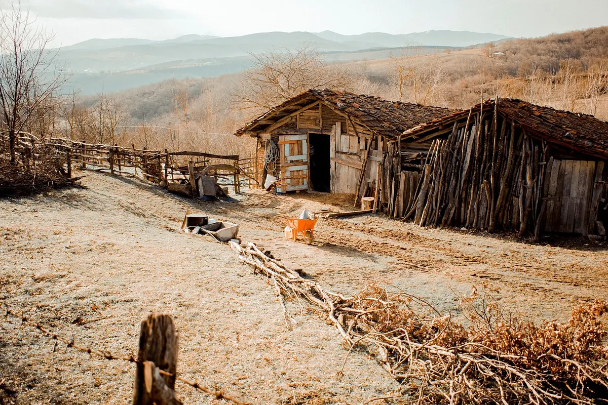An abandoned stone house in a Turkish village