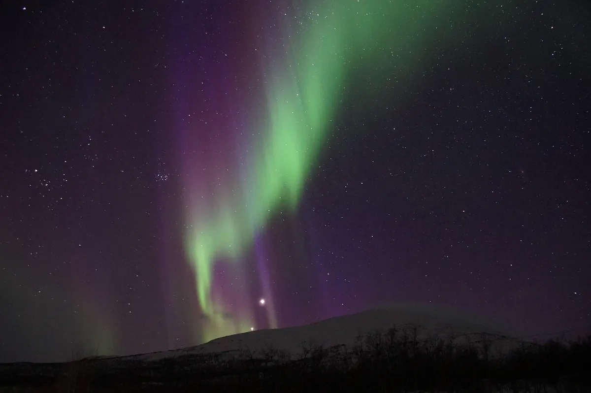 The northern lights over Lapland