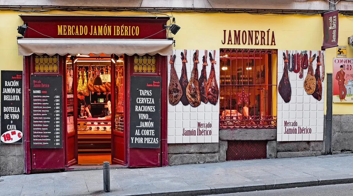 A jamón shop in Madrid