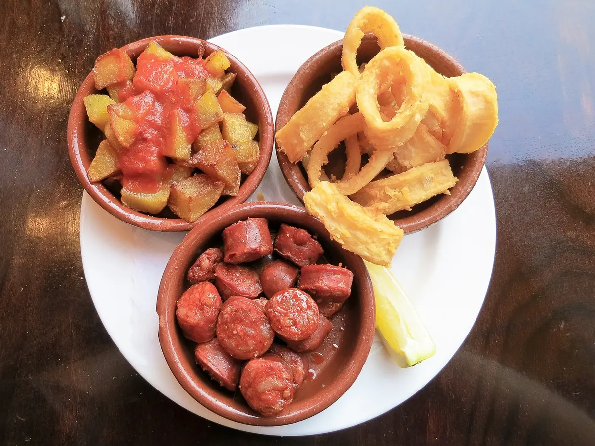 A plate of Spanish tapas