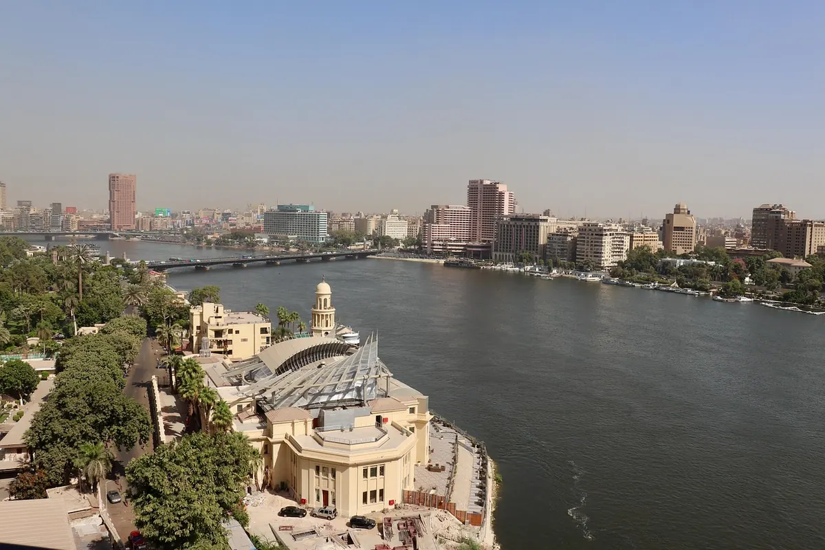 The Nile flowing through Cairo