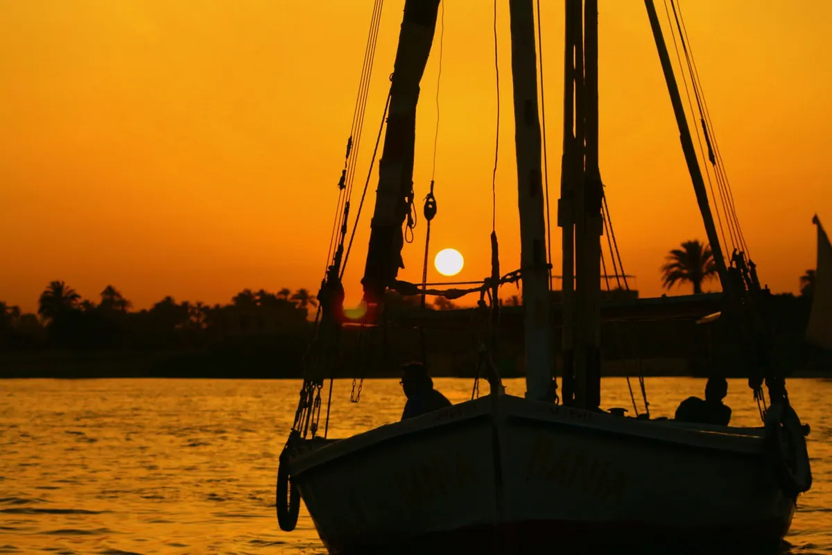 A felucca on the Nile at sunset