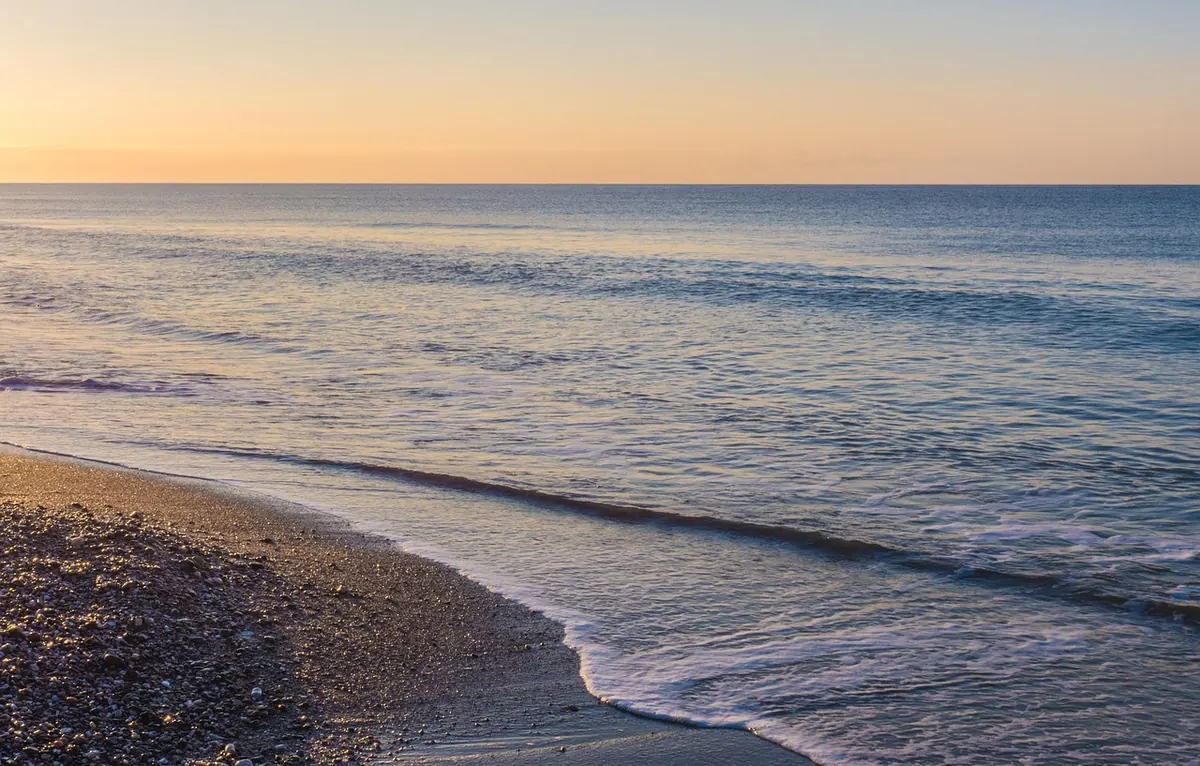 Sunrise over the beach near Marbella