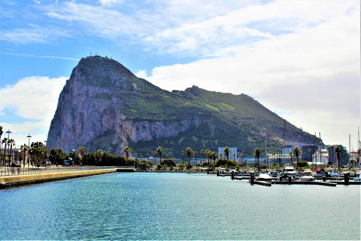 The Rock of Gibraltar from the marina