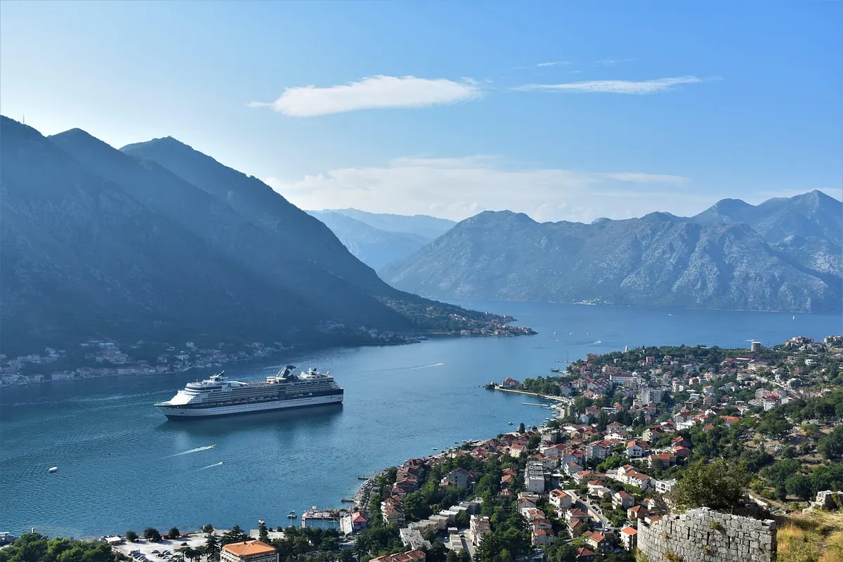 A cruise ship in the Bay of Kotor