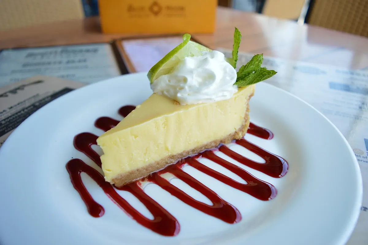 A slice of key lime pie