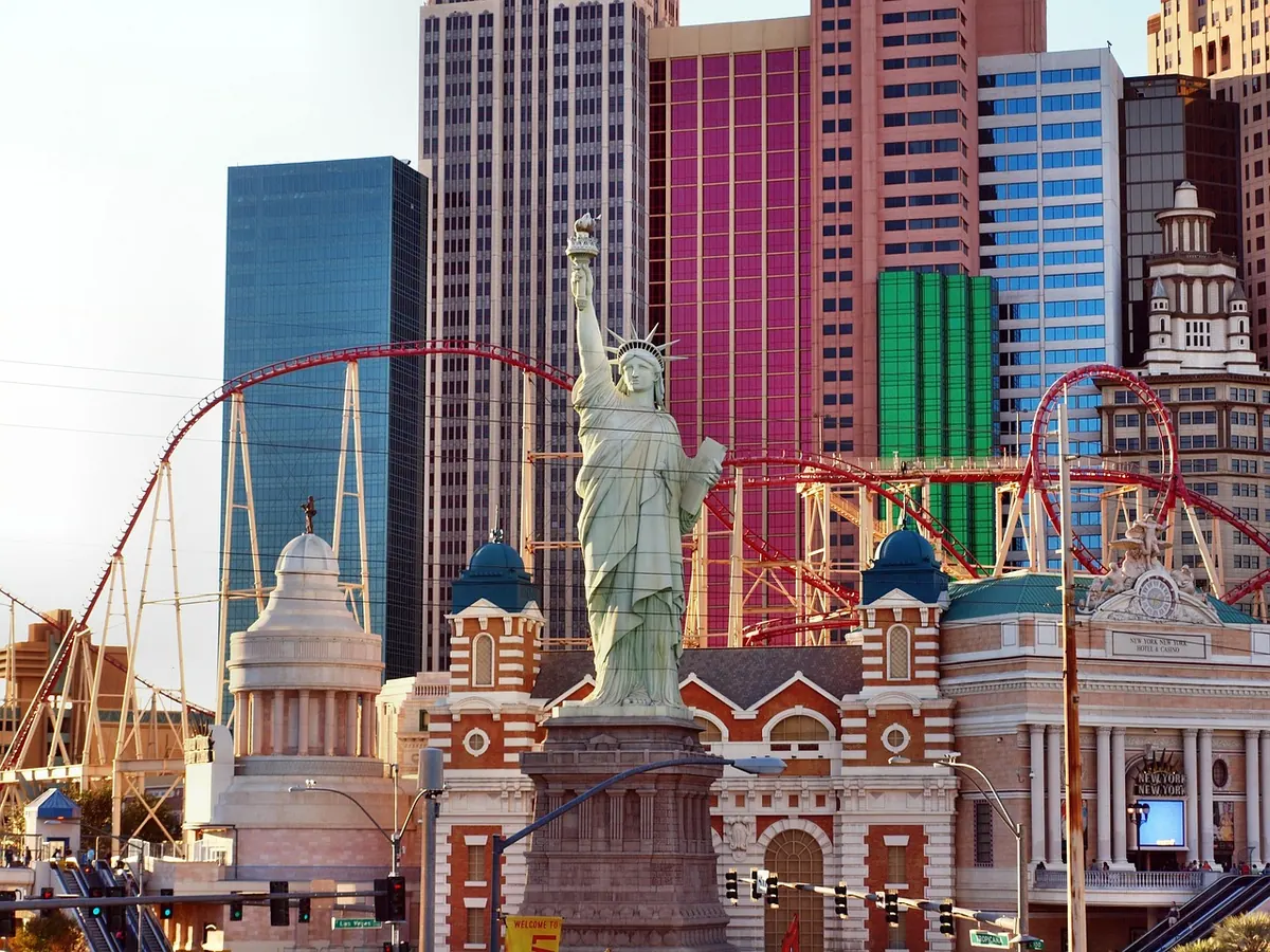 New York-New York hotel and its roller coaster