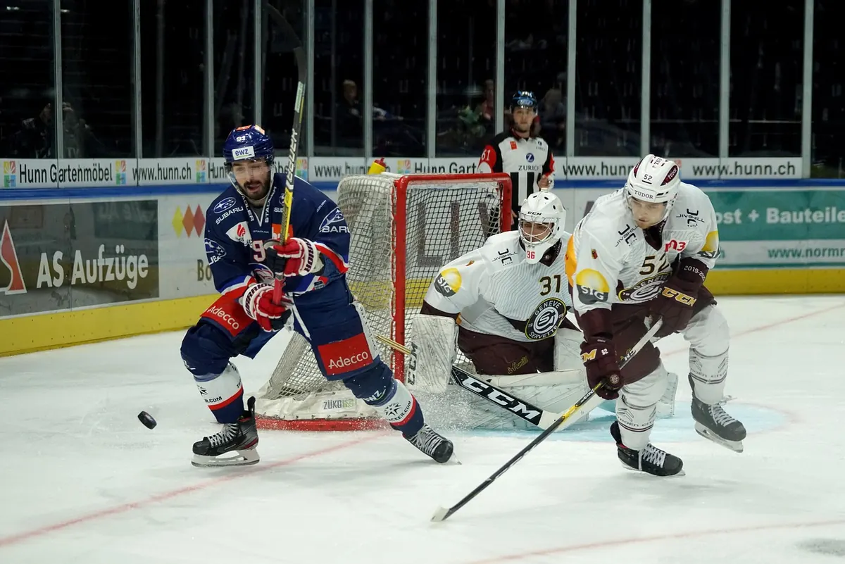 An ice hockey game in progress
