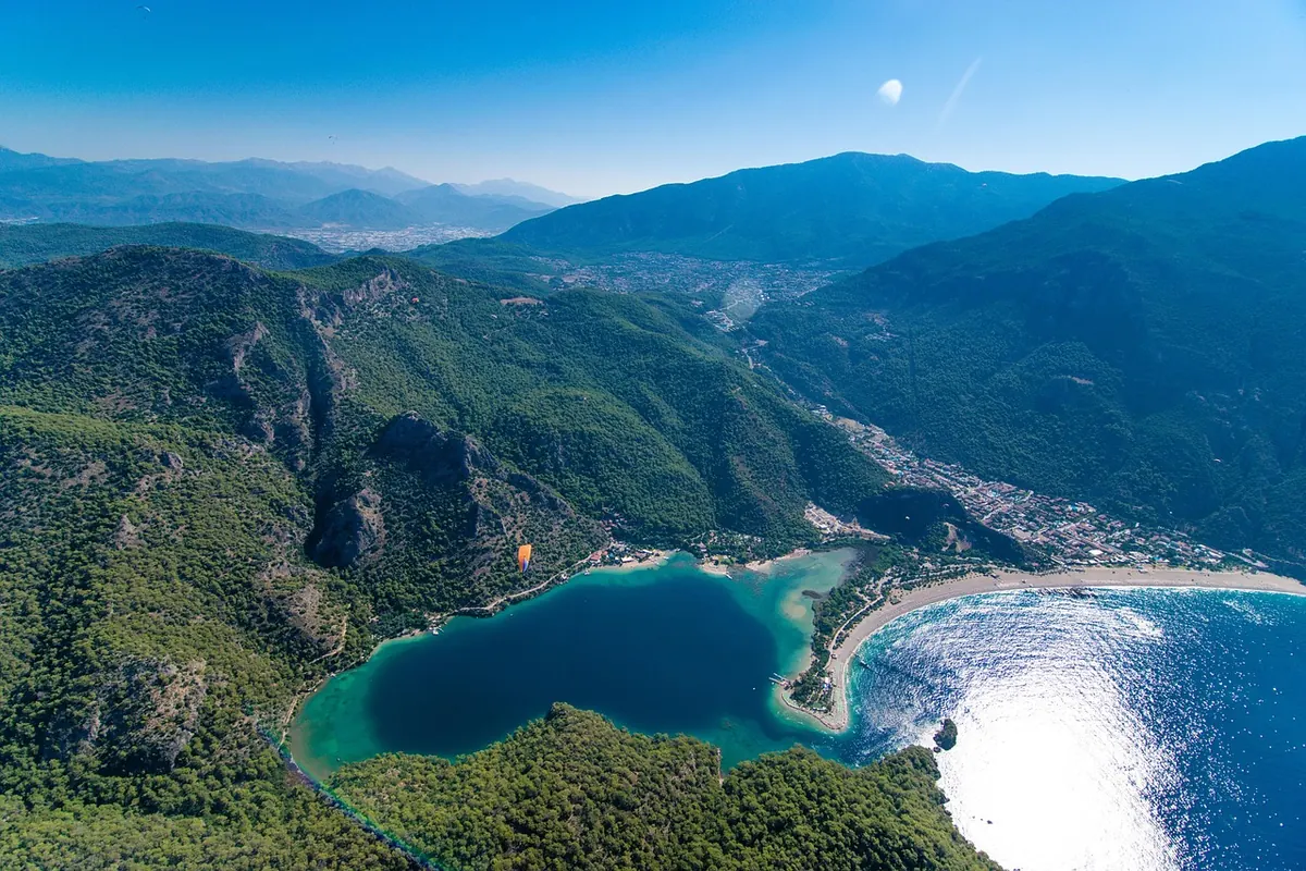 The Blue Lagoon at Ölüdeniz from above