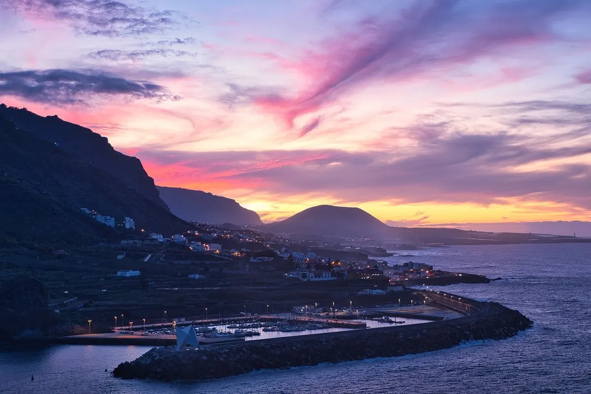 Tenerife's coast at sunset