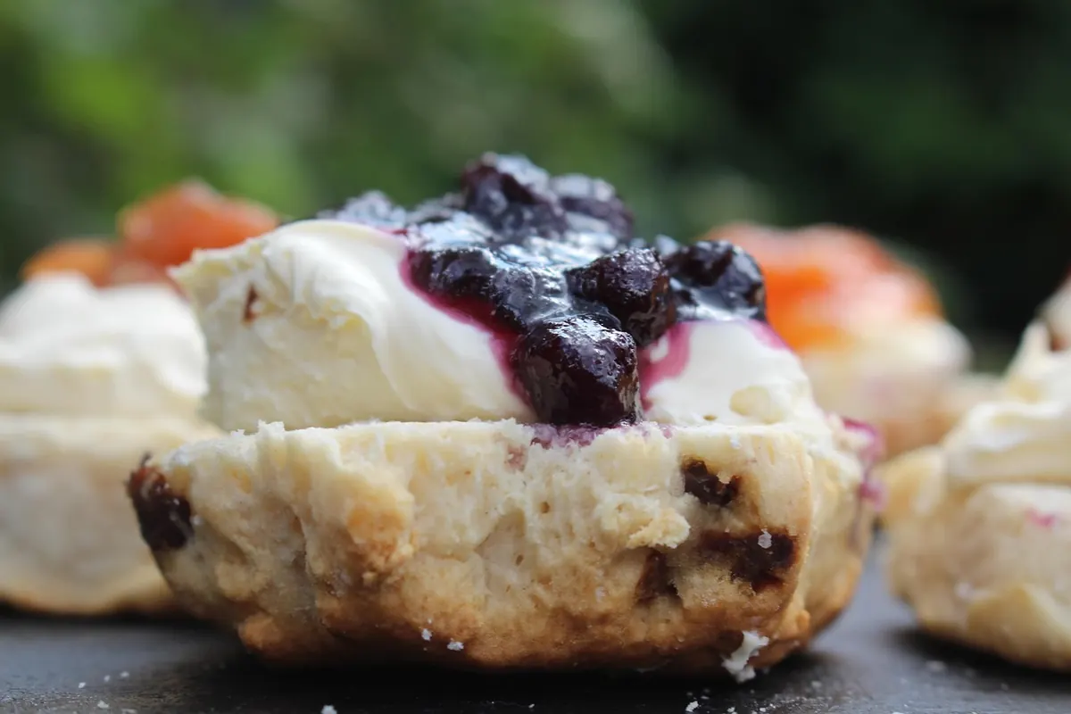 Scones with jam and cream