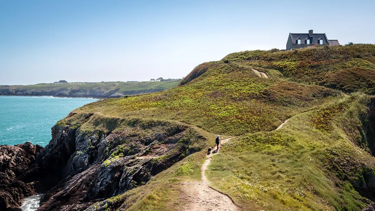 A coastal path above the sea