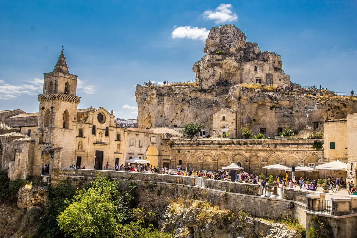 The Sassi of Matera with the church of San Pietro Caveoso