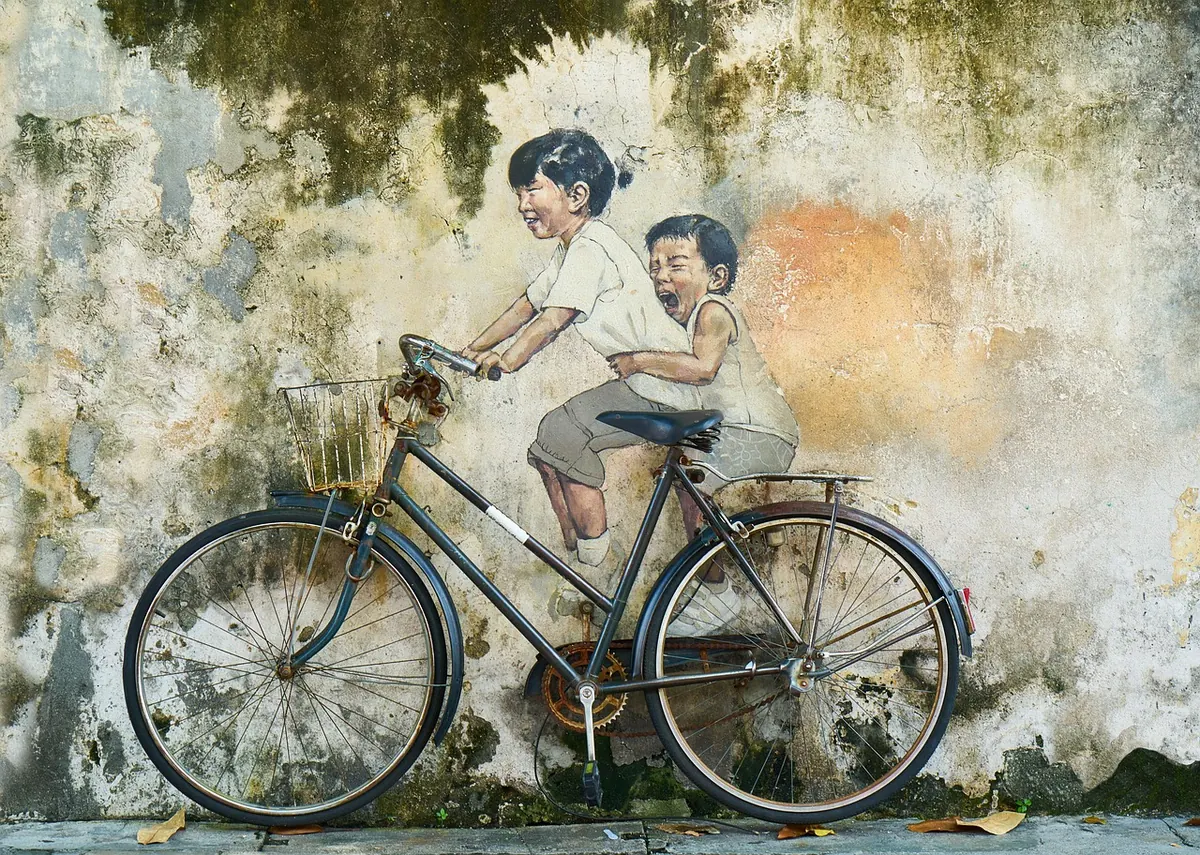 A mural on a wall
