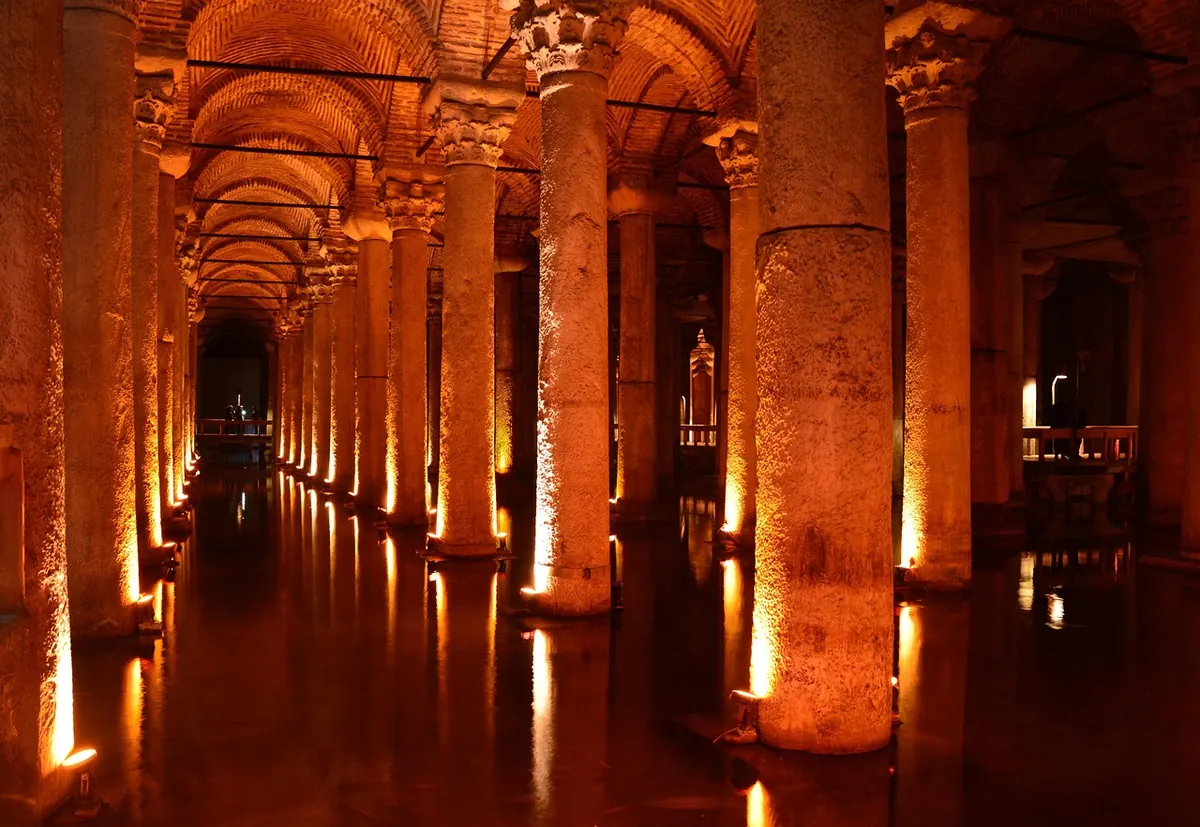 Columns in the Basilica Cistern