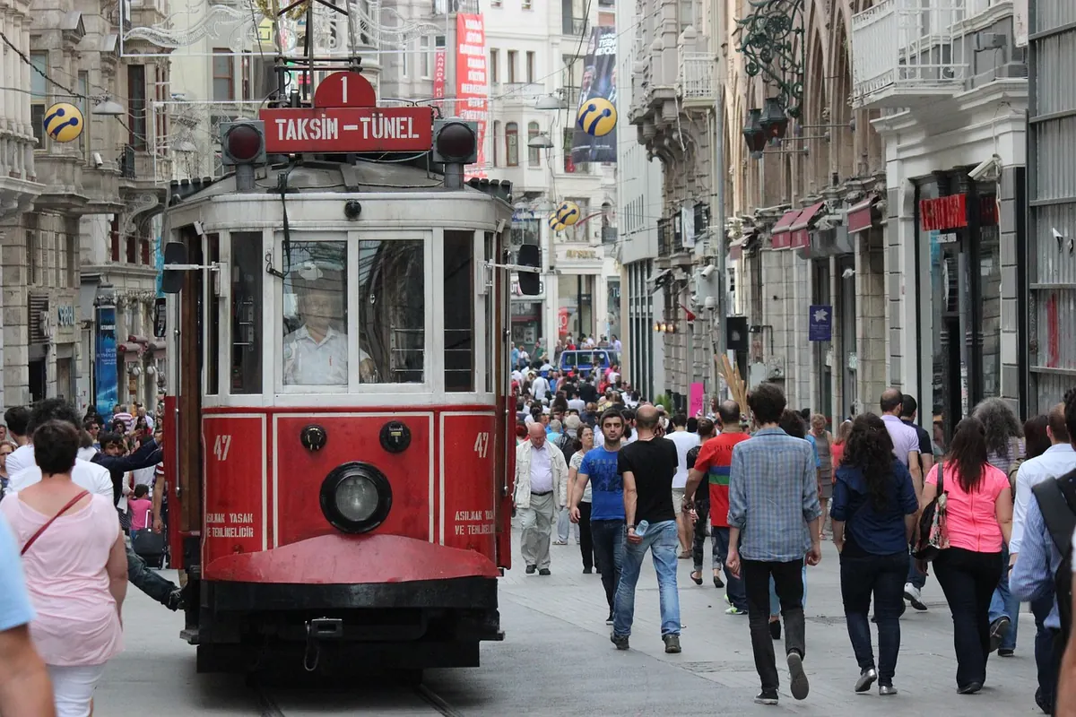 The red tram on İstiklal Street