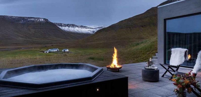 This Stunning Vacation Home in Iceland Has a Hot Tub for Taking in Sweeping Mountain Views