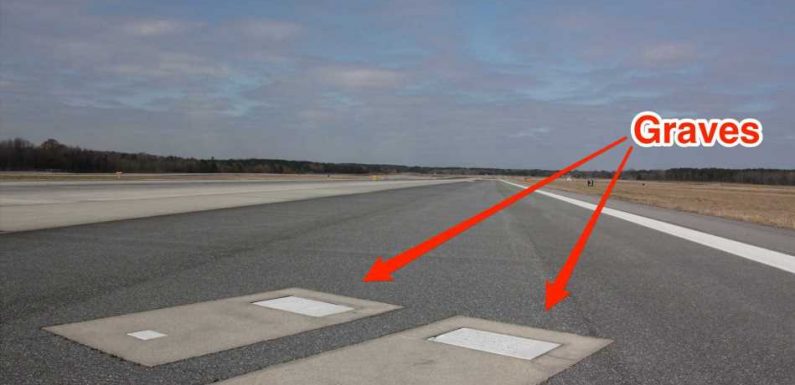 2 people are buried on a runway at a US airport where hundreds of planes land every day, and many people have no idea