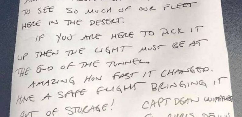 What a note from a time capsule found on a plane said
