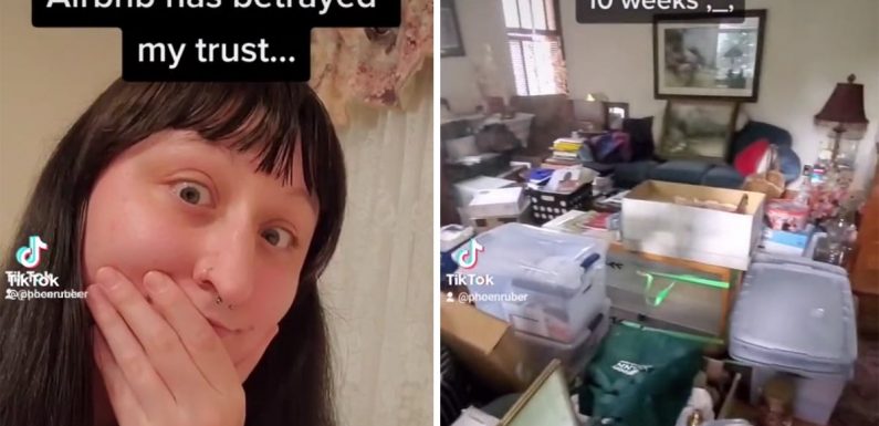 A TikToker says she feels 'betrayed' after the 5-star Airbnb she booked for 10 weeks turned out to be a cluttered nightmare