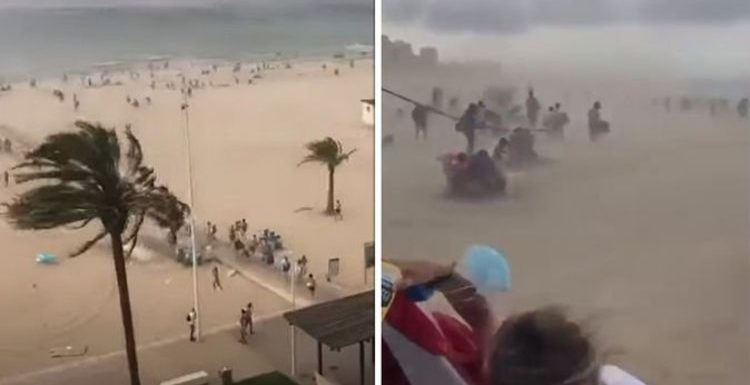 Gandia beach chaos: Sandstorm forces tourists to evacuate as swimmers struggle to get out